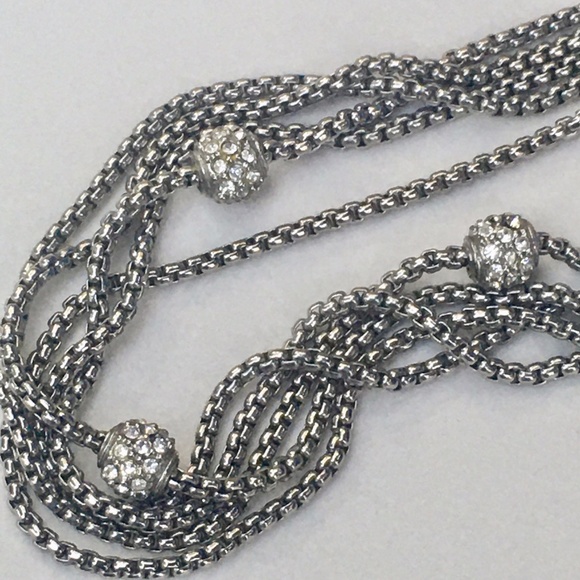 Silver Tone Chains with Rhinestone Disco Balls - Picture 1 of 15